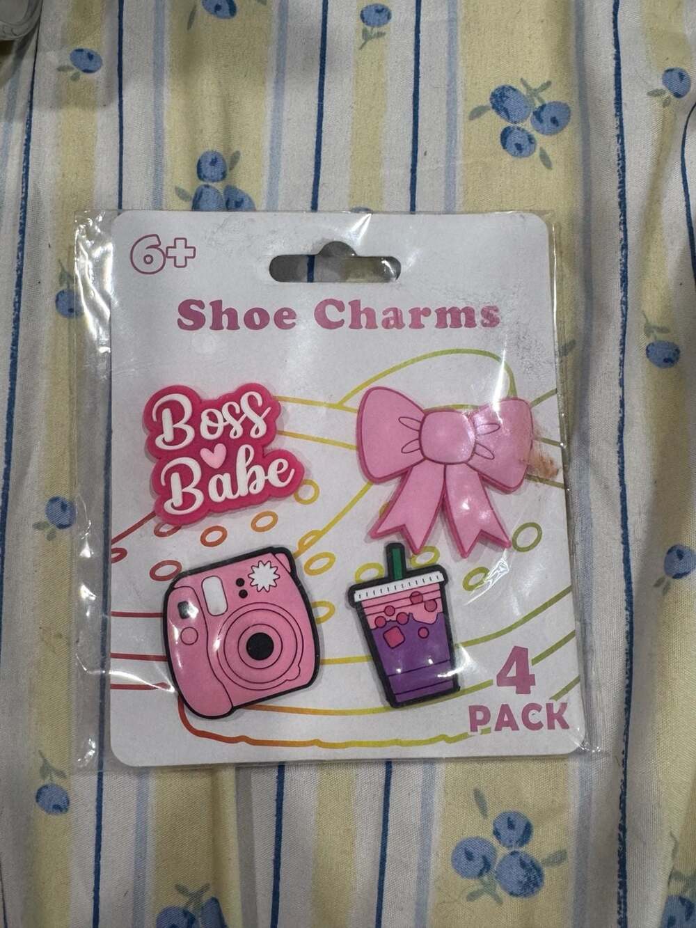 Shoe Charms 4 Pack Boss Babe Bow Camera Drink